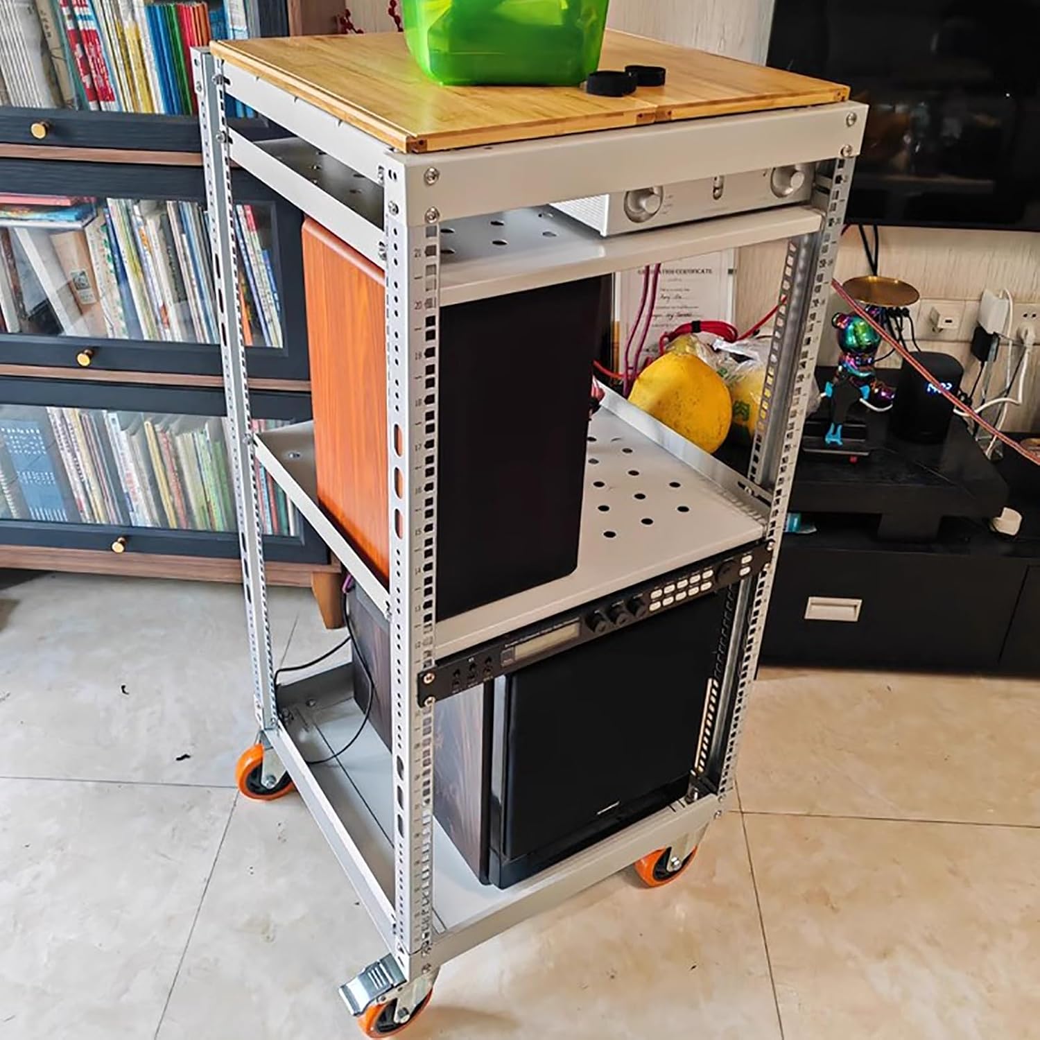Adjustable Shelf Audio Equipment Rack Cabinet, Home Complete Rack Stereo System for Amplifier, Media Stand Shelving/Av Component Furniture(D 51cm(20 1/8'),51X80.8cm)