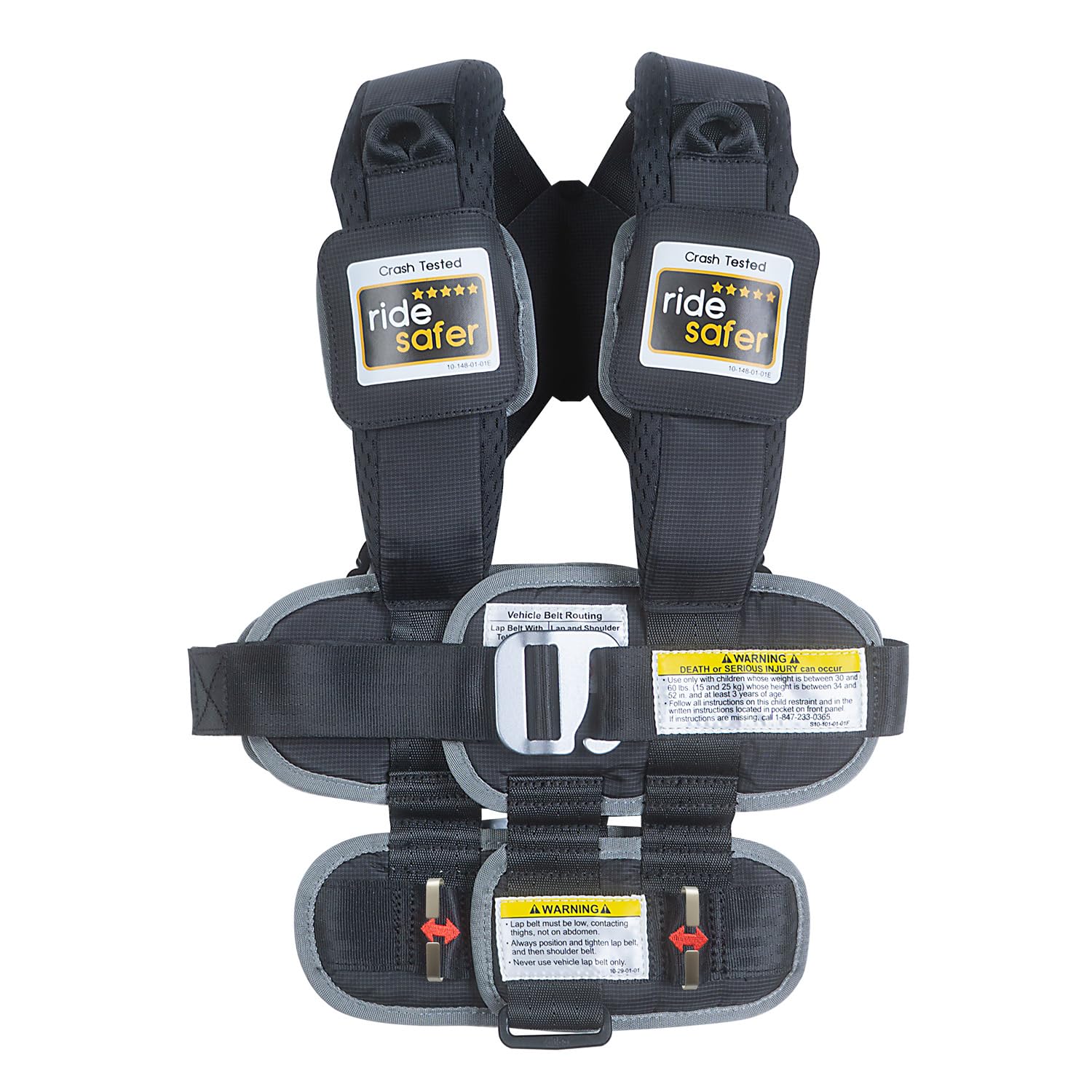 RideSafer Gen 5 - Small Black, Lightweight, Compact, Portable Car Seat - Perfect for Travel and Everyday Child Safety