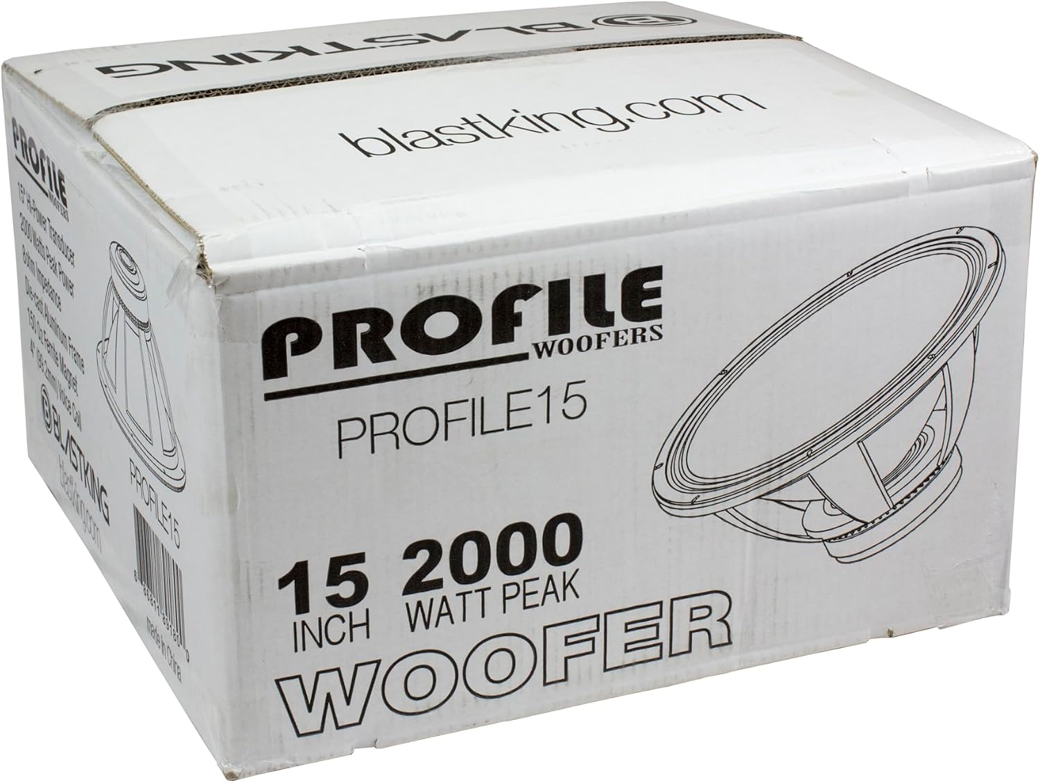 Blastking PROFILE15 15' 2000W High Output Woofer – 4' Voice Coil, 8 Ohm, Ferrite Magnet – Pro Audio Subwoofer Replacement Speaker for PA, DJ, Bass Cabinets