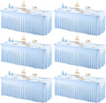Shillance Baby Blue Spandex Table Covers 8ft, 6 Packs Fitted Table Covers for 6 Foot Tables Stretch Spandex Table Skirts Rectangle Tables for Event, Wedding, Banquet & Parties
