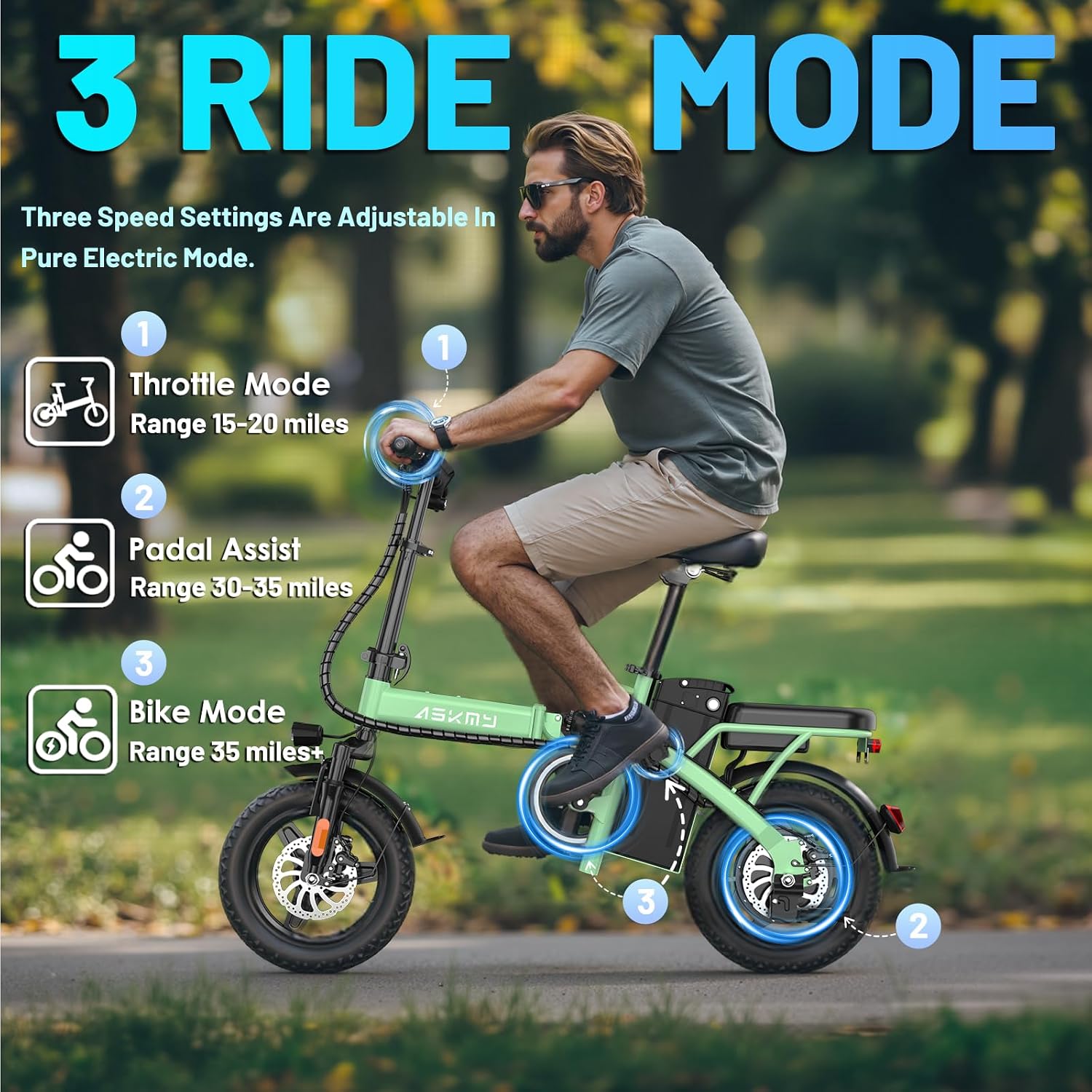 REOCRO Foldable Electric Bike for Adults, 14' Mini Folding E-Bike with 48V 10AH/20AH Removable Battery, 30-60 Miles PAS Range, 700W Peak Motor, Electric Bicycle for Daily Commuting and City Riding
