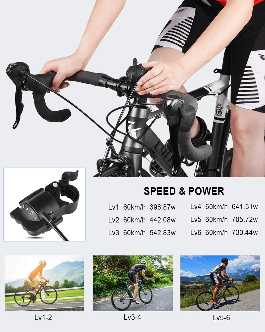 Bike Trainer, Magnetic Bicycle Stationary Stand for Indoor Exercise Riding, 26-29' & 700C Wheels, Quick Release Skewer & Front Wheel Riser Block Included