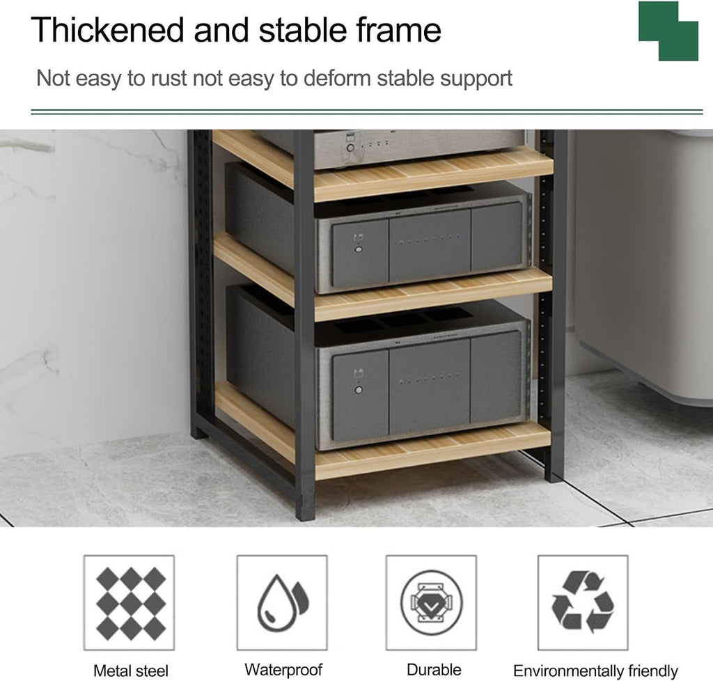 Equipment Console Shelf AV Media Stand Audio Rack Shelf with Adjustable Shelves, for Entertainment Stereo Racks Component Storage and Collection Display(Red,40cm/15.7in)