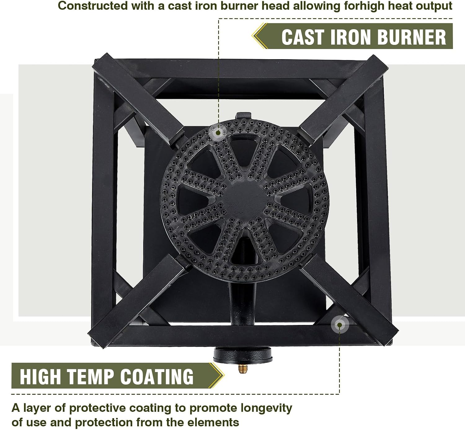 Bestfire 260,000 BTU Outdoor Propane Gas Stove with 0-20 PSI Adjustable Regulator and Steel-Braided Hose for Outdoor Home Cooking and Turkey Frying