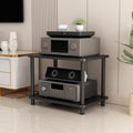 Floor-Standing 2 Tier AV Media Stand, Audio Rack Tower, TV Game Console Equipment Shelf, CD Record Player Stereo Component Rack Cabinet for Home Theater Studio(Carbon Fiber,60x40x47.5cm)