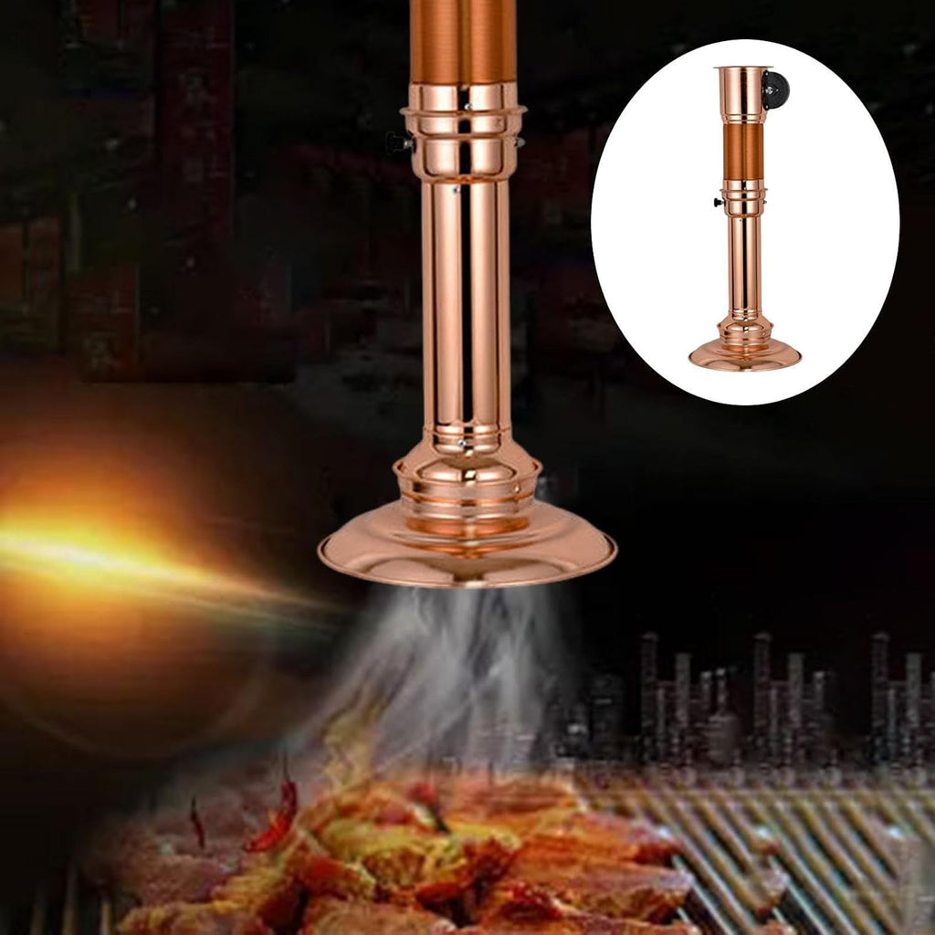 BBQ Exhaust Pipe Stretching Upper Smoke Tube Barbecue Fan Chimney Straight Exhaust Pipe for Commercial, Copper