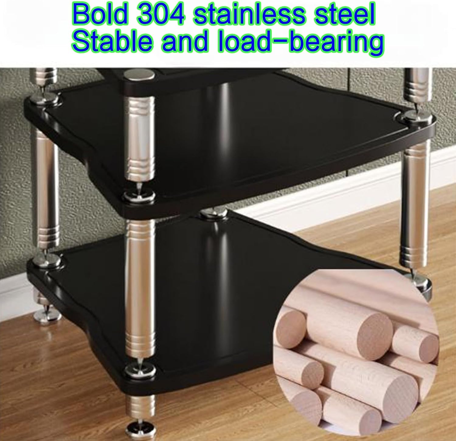 Modern AV Cabinet Audio Rack - Dark Walnut Media Stand, 65x55, Stylish Audio-Video Storage Tower, Stereo Cabinet for Home Theater, Media Storage Solution