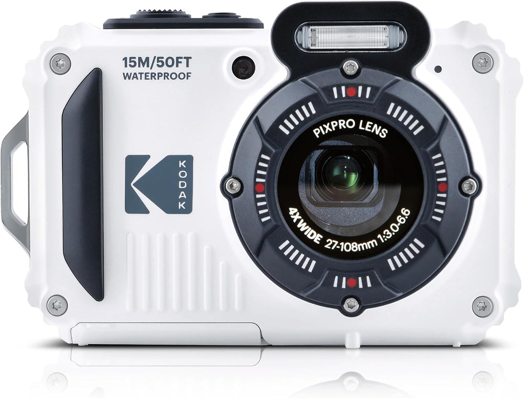 Kodak Pixpro WPZ2 - Compact Digital Camera 16M Pixels, Waterproof to 15m, Shockproof, Video 720p, LCD Screen 2.7 - Li-ion Battery, White