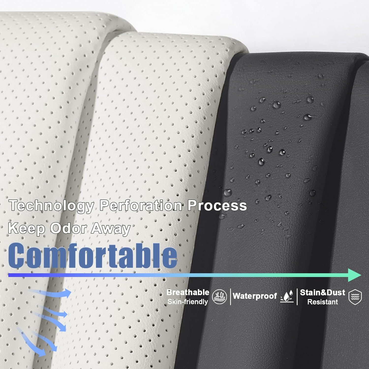 2 Car Seat Covers for Subaru Outback 2000-2026 Breathable Leather,Waterproof Car Seat Protectors with Comfort Headrest Pillows,Automotive Vehicle Cushion with Storage Pockets (Luxury,Gray)