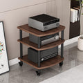 2/3/4/5-Tier Movable AV Media Stand with Wheels, Audio Rack Tower, TV Game Console Equipment Shelf, CD Record Player Stereo Component Cabinet for Home/Office/Theater(Walnut,3 Tier)