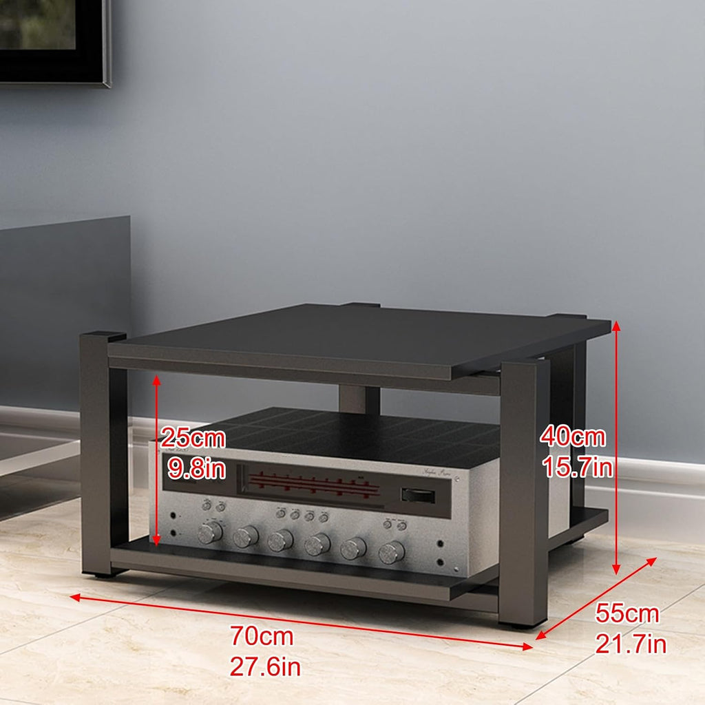 Red AV Cabinet Audio Rack - Media Stand for Stereo & Record Player, Audio Component Tower for Home, Office & Theater - 40cm/15.7in Design