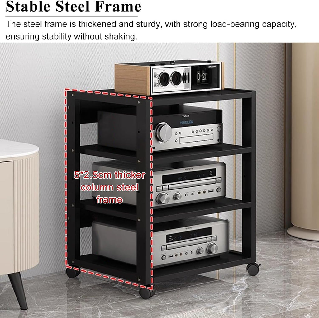 5/6/7-Tier AV Media Stand HiFi Racks Multifunctional Stereo Cabinet Media Storage Shelf for Audio-Video Equipment Record Player DVD Entertainment Unit(5-Tier)