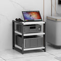 Heavy-Duty 3 Tier Audio Video Rack - Metal Frame Stereo Stand for Recording Studio, Gaming Room & Living Room - Mobile Open Design, Bianco Finish