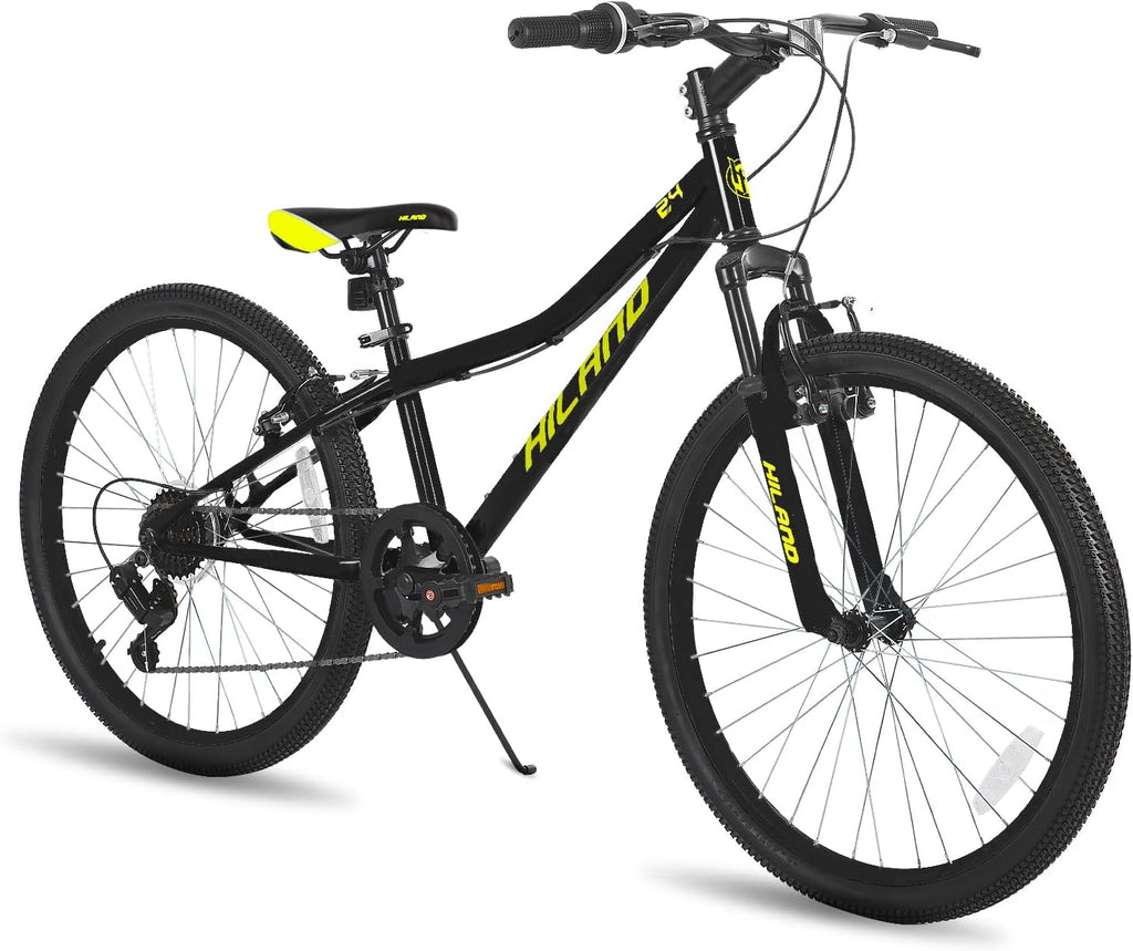 Hiland 20 24 Inch Mountain Bike for Kids Age 5 + Year Old, Front Suspension Fork Kids' Bicycles for Boys Girls Multiple Colors
