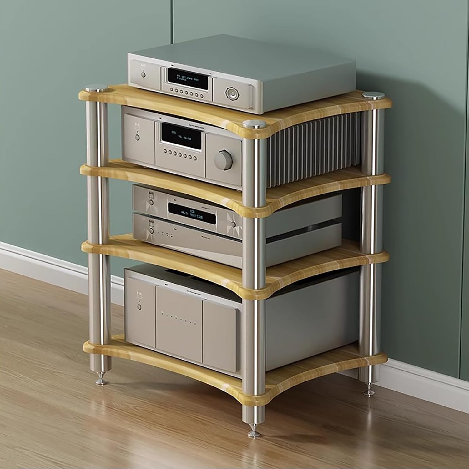 Stereo Stands for Small Spaces, Audio Component Rack Tower Media Stereo Stand Equipment Shelf, Studio/Living Room/Home Theater Receiver Stand(60x48x85cm(24x20x33in))