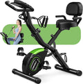 Caromix Folding Exercise Bike, 5 in 1 Stationary Bike with 16-Level Adjustable Magnetic Resistance, 330LB Capacity Indoor Workout Bike, Foldable Exercise Bike for Seniors and Adult
