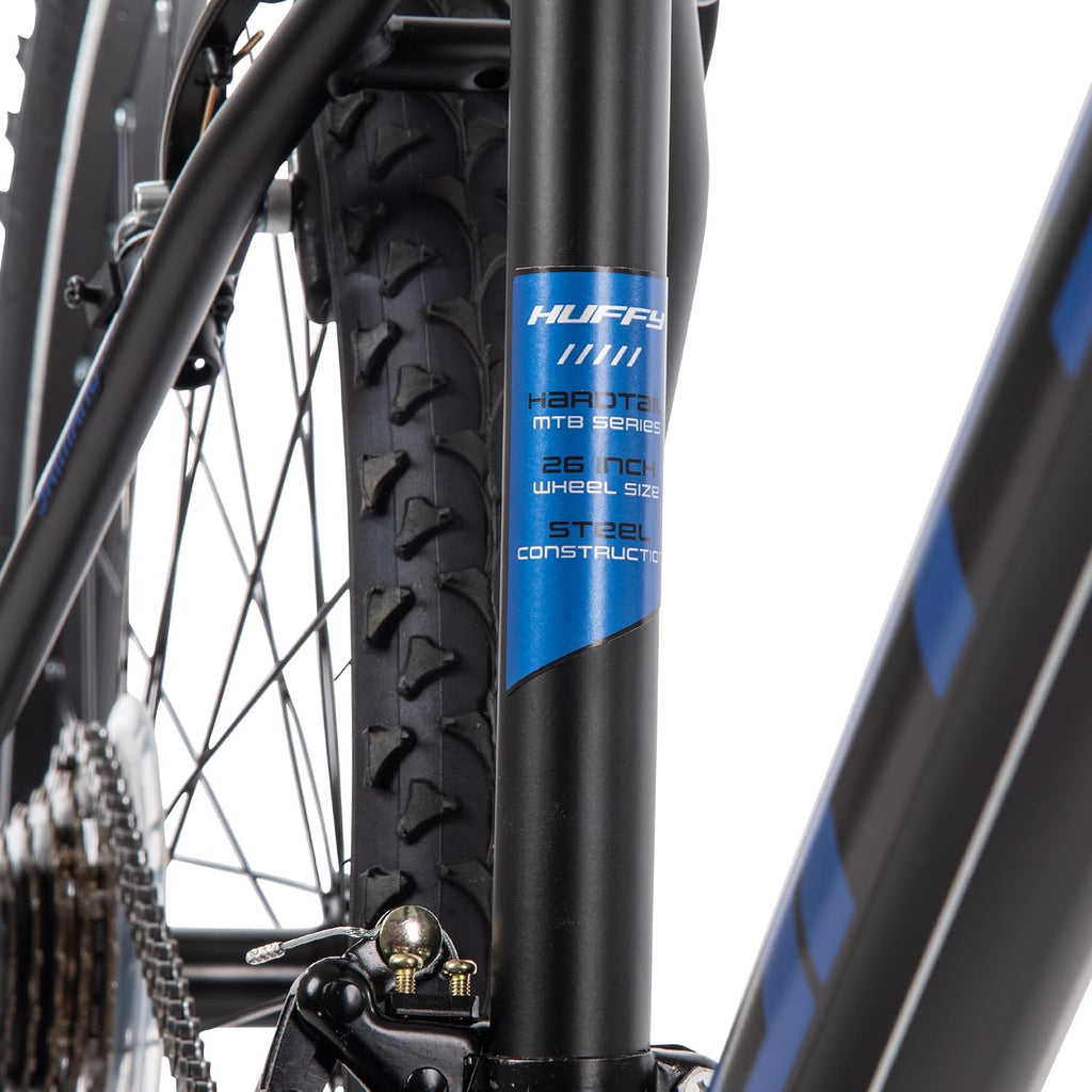 Huffy Stone Mountain Bike for Men and Women, 20'/24'/26', 6-Speed (20') or 21-Speed, Front or Dual Suspension (Varies), Multiple Colors, Adjustable Saddle, Shimano Equipped, All-Terrain Tires