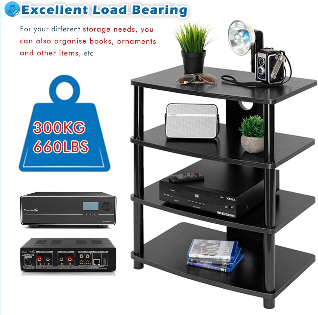 Av Media Stand Corner, 23 31 Inch Height Stereo Components Rack/Cabinet, Industrial Audiovideo Unit for Home, Electronics Equipment Shelf Entertainment Center,3tier