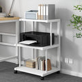 3-Tier Audio Media Stand, Stereo Cabinet for Record Players & DVD Players, Modern AV Furniture for Living Room, Gaming Room & Music Studio (White)