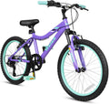 WEIZE 20 24 Inch Kids Mountain Bike,Kids Bike for Girls Age 6-14 Year Old,6 Speed Kid Bicycle with Front Suspension Fork,Adjustable Seat Height,High-Carbon Steel Frame,Ideal for Girl Adventurers