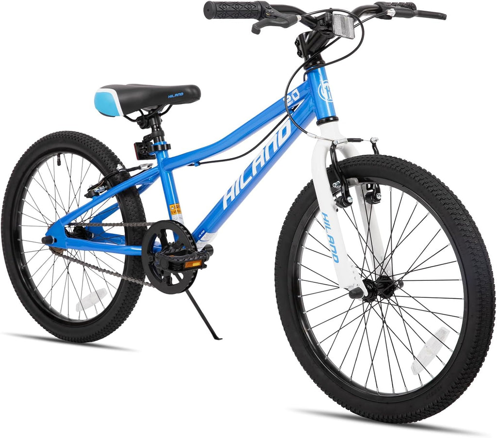 Hiland 20 24 Inch Mountain Bike for Kids Age 5 + Year Old, Front Suspension Fork Kids' Bicycles for Boys Girls Multiple Colors