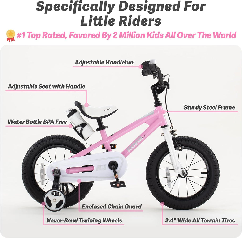 RoyalBaby Kids Bike Freestyle Classic 12 14 16 18 Inch Children Bicycle for Ages 3-10 Years Toddler to Big Kids