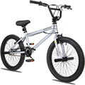 WEIZE Freestyle BMX Bike, 20 inch Trick Bicycle for Kids, Hi-Ten Steel Frame, 360 Degree Rotor Freestyle, 4 Pegs Single Speed Teen Bike for Boys Girls & Beginner-Level to Advanced Riders