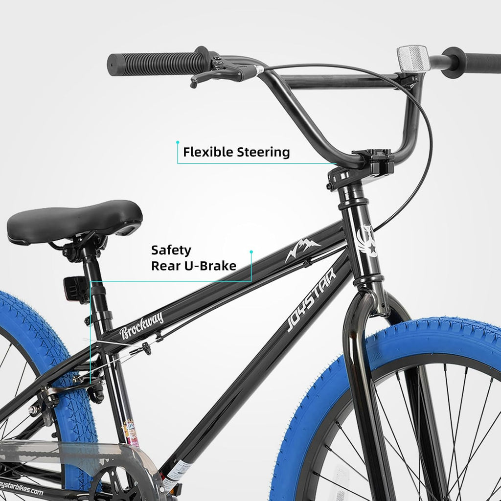 JOYSTAR Brockway Freestyle Kids BMX Bikes 20' 24' Kids Bicycles for 6-14 Years Old Boys Girls and Beginner-Level Riders 2 Pegs Multiple Colors