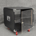 Rack Audio Tower AV Media Stand Corner Audio Tower with Storage Shelves and Steel Frame, Equipment Console Shelf Corner Entertainment Center(Black1)