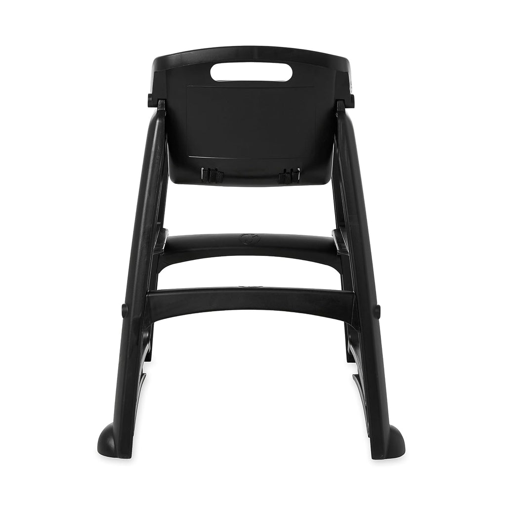 Rubbermaid Commercial Products Sturdy High-Chair, 33lb Capacity, Black, Pre-Assmbled with Wheels, Stackable, Fits Under Table for Child/Baby/Toddler Seating