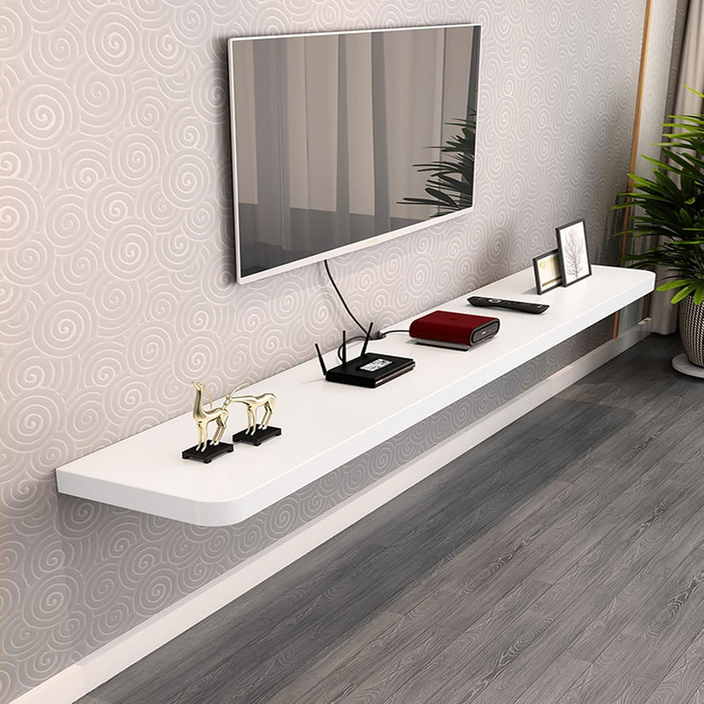 Wall Shelf Wall mounted TV Cabinet Floating Shelf TV Console Audio-visual Equipment Shelves Set-top box WiFi Router CD DVD Media Storage Shelf Book Shelf TV Bracket TV Stands Wall Unit Decor White