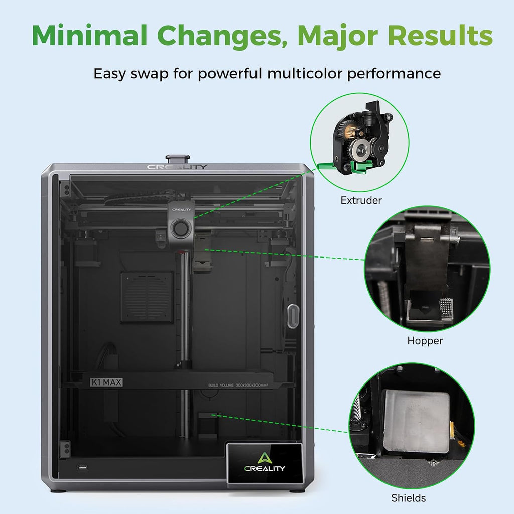 Official Creality K1 Series CFS Upgrade Kit with CFS, Multicolor Printing Upgraded Accessories and Creality Filament System for Older Versions K1 SE, K1, K1C, K1 Max 3D Printers with Integrated Nozzle