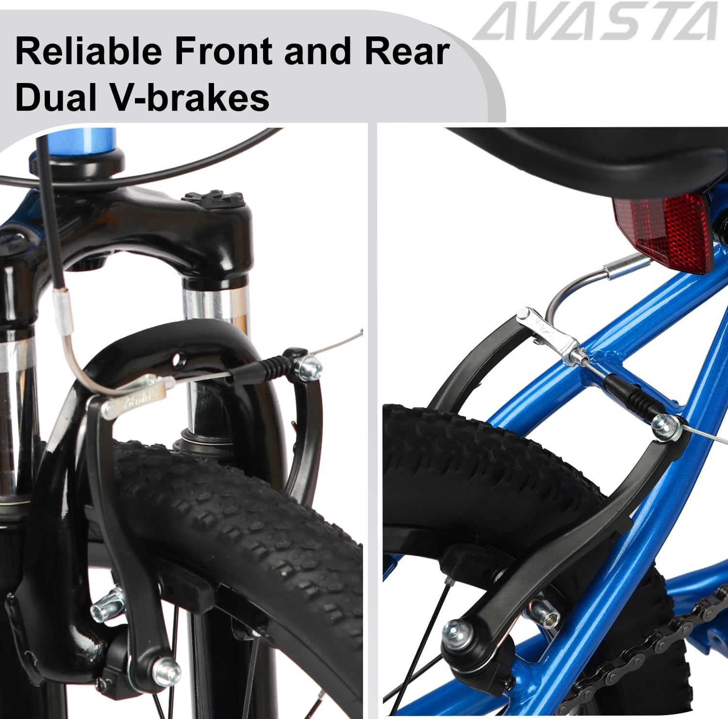 AVASTA Govet 20'' Kids Mountain Bike for 6-12 Years Old Boys Girls with Suspension Fork, 6 Speeds Drivetrain, Multiple Colors
