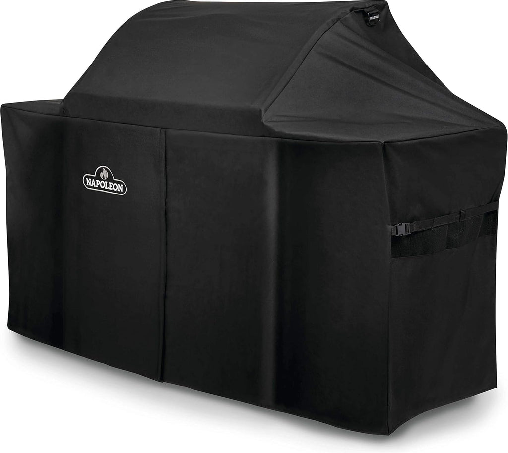 Napoleon Grill Cover for Large Grills - LEX 605 and Charcoal Professional Grills, Black, Water Resistant, UV Protected, Air Vents, Hanging Loops, Adjustable Buckled Straps