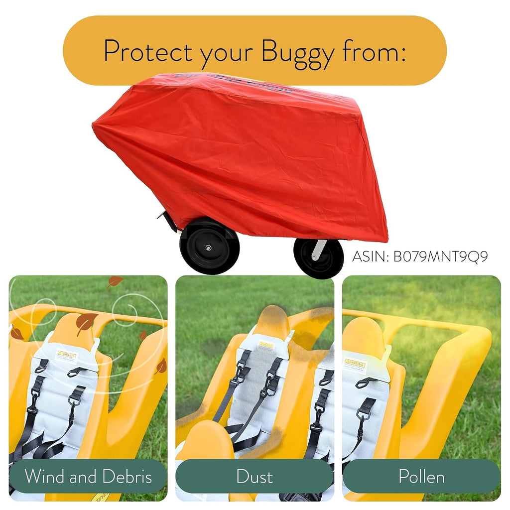 Angeles Bye Bye Buggy 6 Passenger Stroller, Sturdy Daycare Stroller with Fat Tires, Easy-to-Fasten Safety Buckles, Parking Brake, & 360 Pivoting Wheels, Yellow