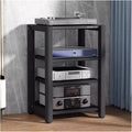 4 Tier Corner Shelf Media TV Console Storage Cabinet, Stereo Equipment Audio Vedio Stand, Player CD DVD Speaker for Living Gaming Recording