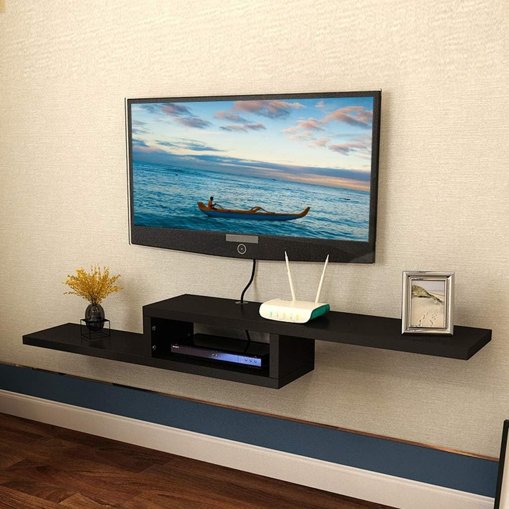 IBOWZ Floating TV Stand Cabinet Wall-Mounted Tv Cabinet Multimedia Console DVD Player Cd Television Set-Top Box Router Cable Box Game Equipment Storage Shelf Wall Shelf