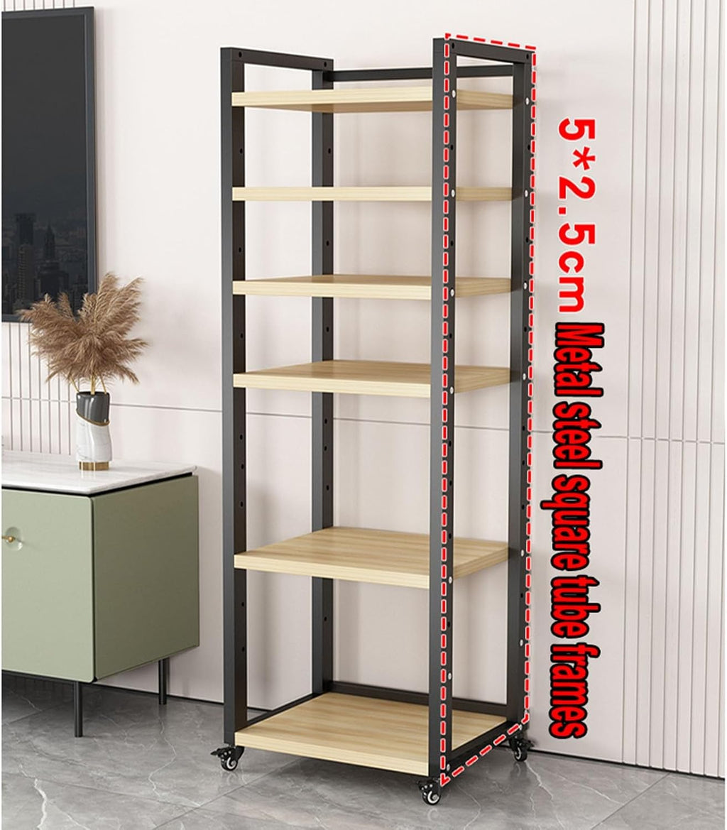 5/6/7/8 Tier Furniture Media Stand DVD CD Player Stand Audio Rack Power Amplifier Equipment Cabinet with Height Adjustable Wooden Shelf Multifunctional Storage Shelves ( Color : A-5 Tier , Size : 50x4