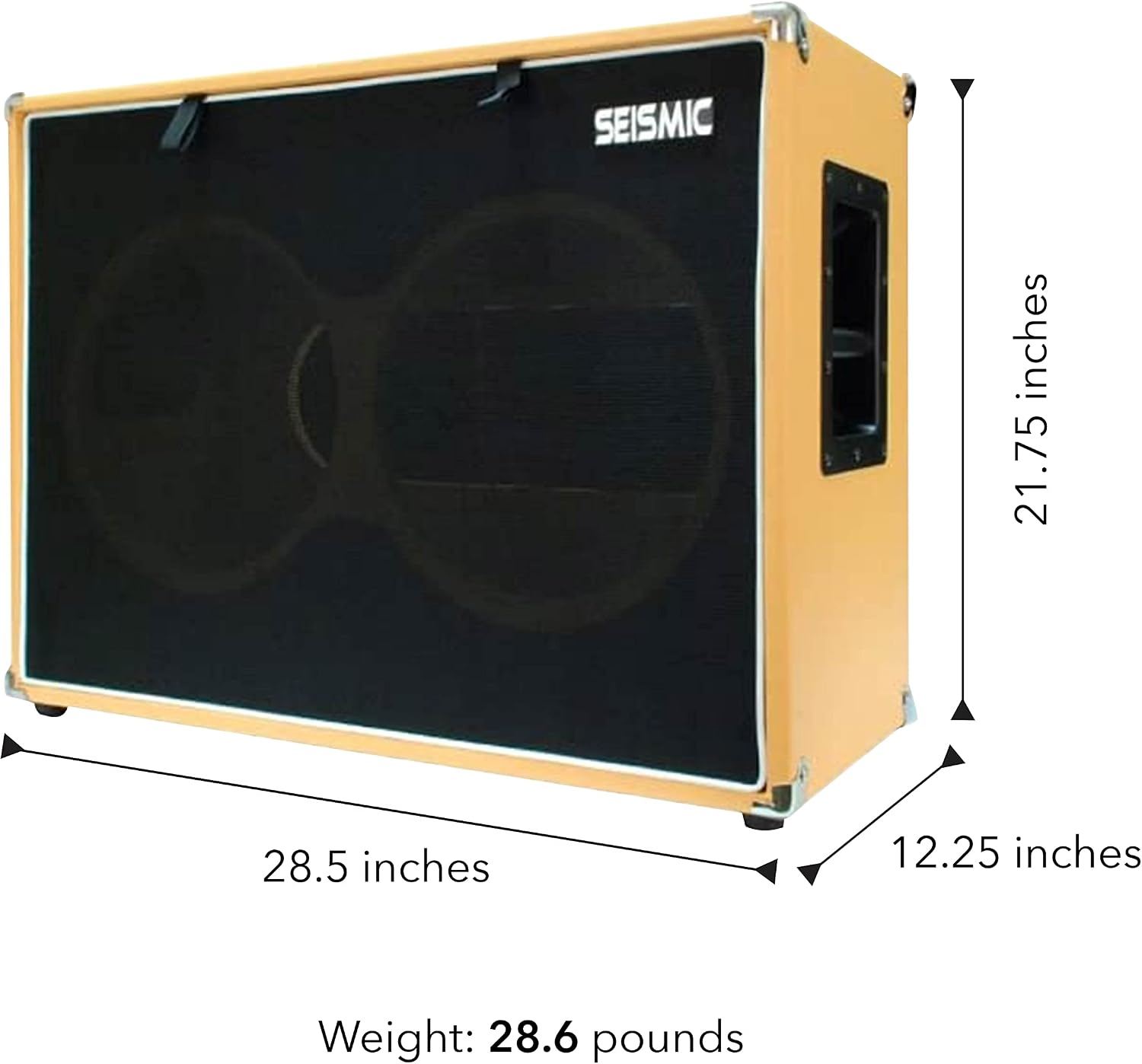 Seismic Audio - 2x12 GUITAR SPEAKER CAB EMPTY - 7 Ply Birch - 12' Speakerless Cabinet - 212 - Orange Tolex - Black Cloth Grill - Front or Rear Loading Options