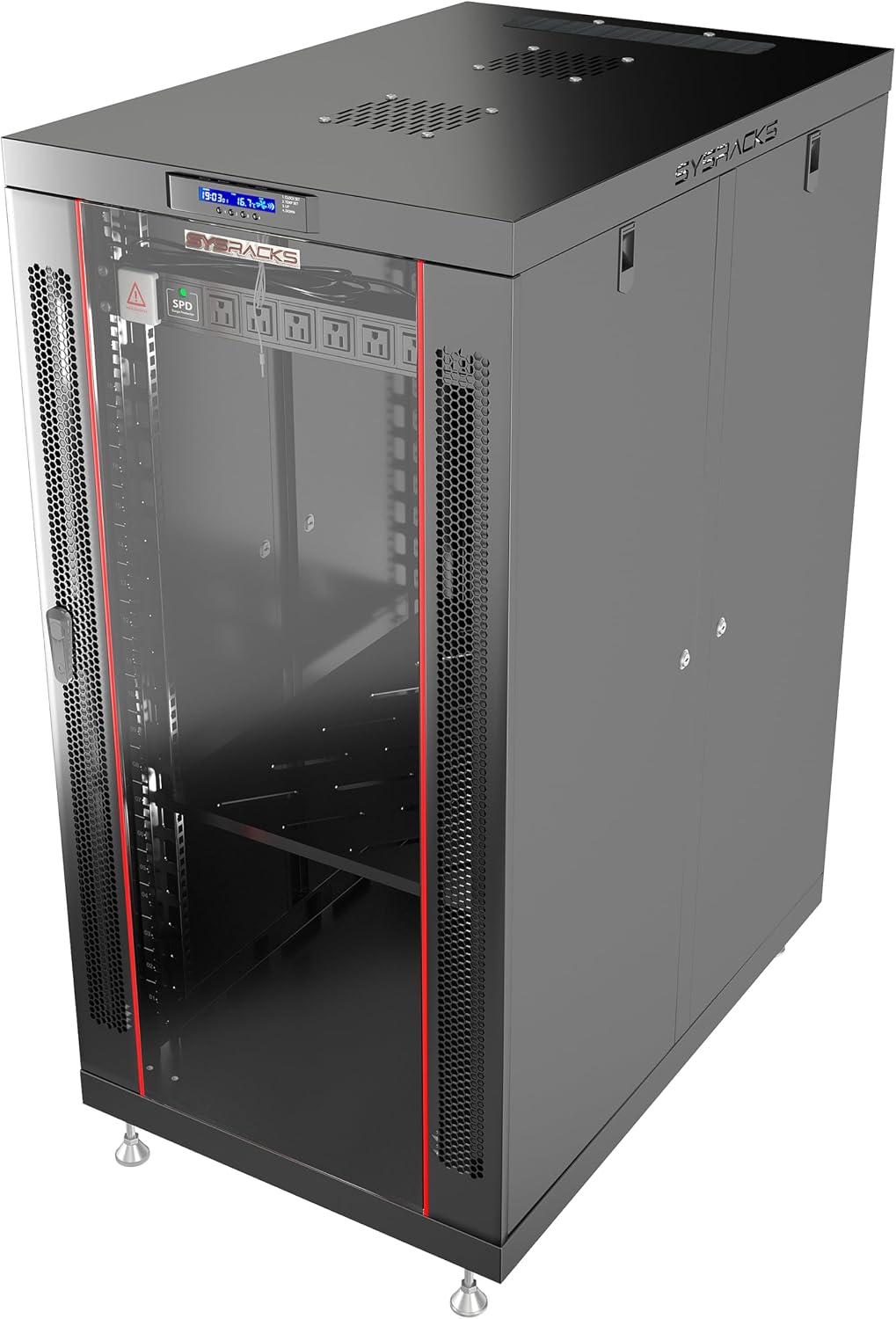 Home Lab Server Rack Cabinet 19' 22U – Premium Series 35' Deep Network Rack Enclosure with Glass Door, Quiet Cooling Fans & Thermostat, PDU, Shelf, Lockable Cabinet for NAS & Home Network