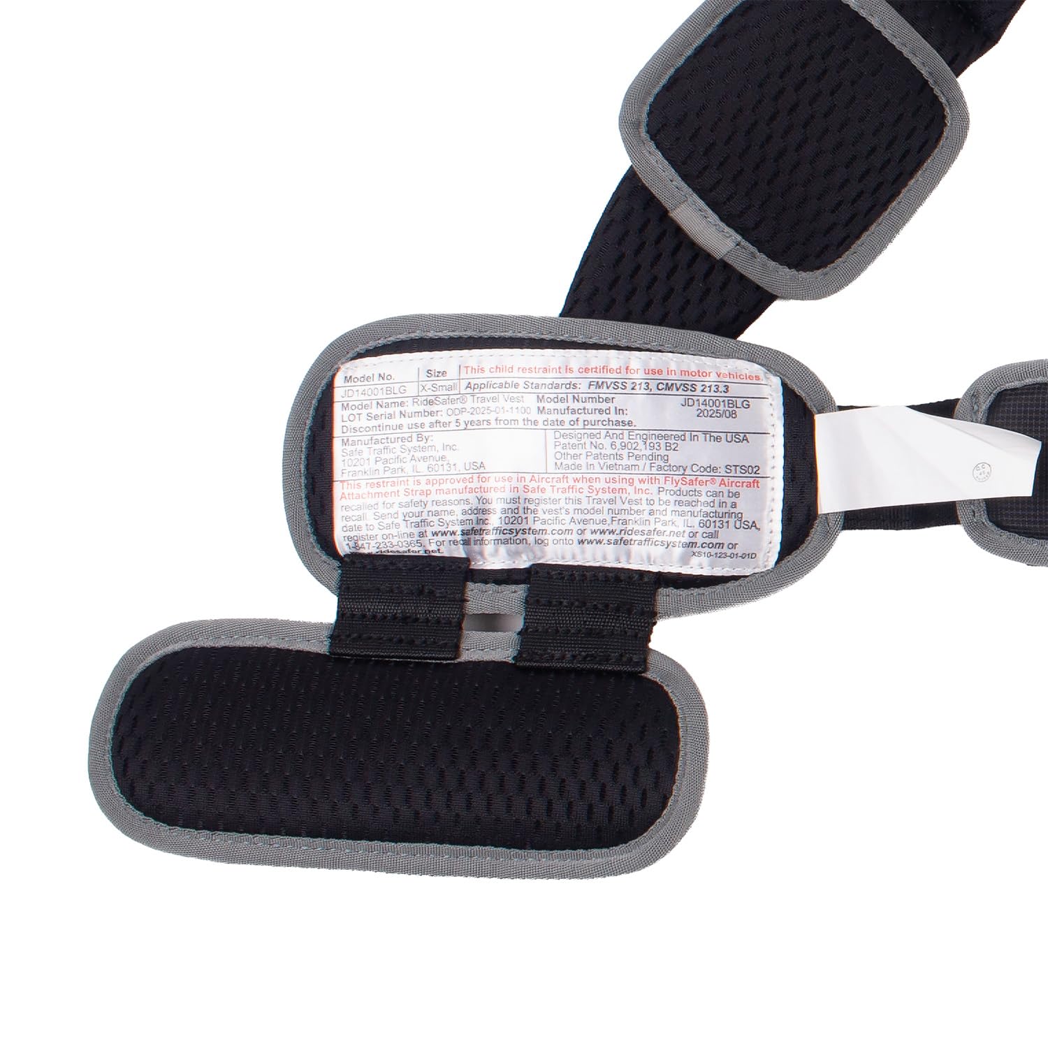 RideSafer Gen 5 - Extra Small (XS) Black, Lightweight, Compact, Portable Car Seat, 2+ years; 26.5–40 lb - Perfect for Travel and Everyday Child Safety