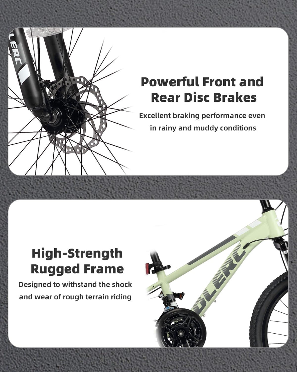 Glerc 20 24 Inch Kids Bike, Kids Mountain Bike for Boys and Girls Ages 6-15, 21-Speed Skyline Bicycle with Front Suspension and Disc Brakes, Multiple Colors