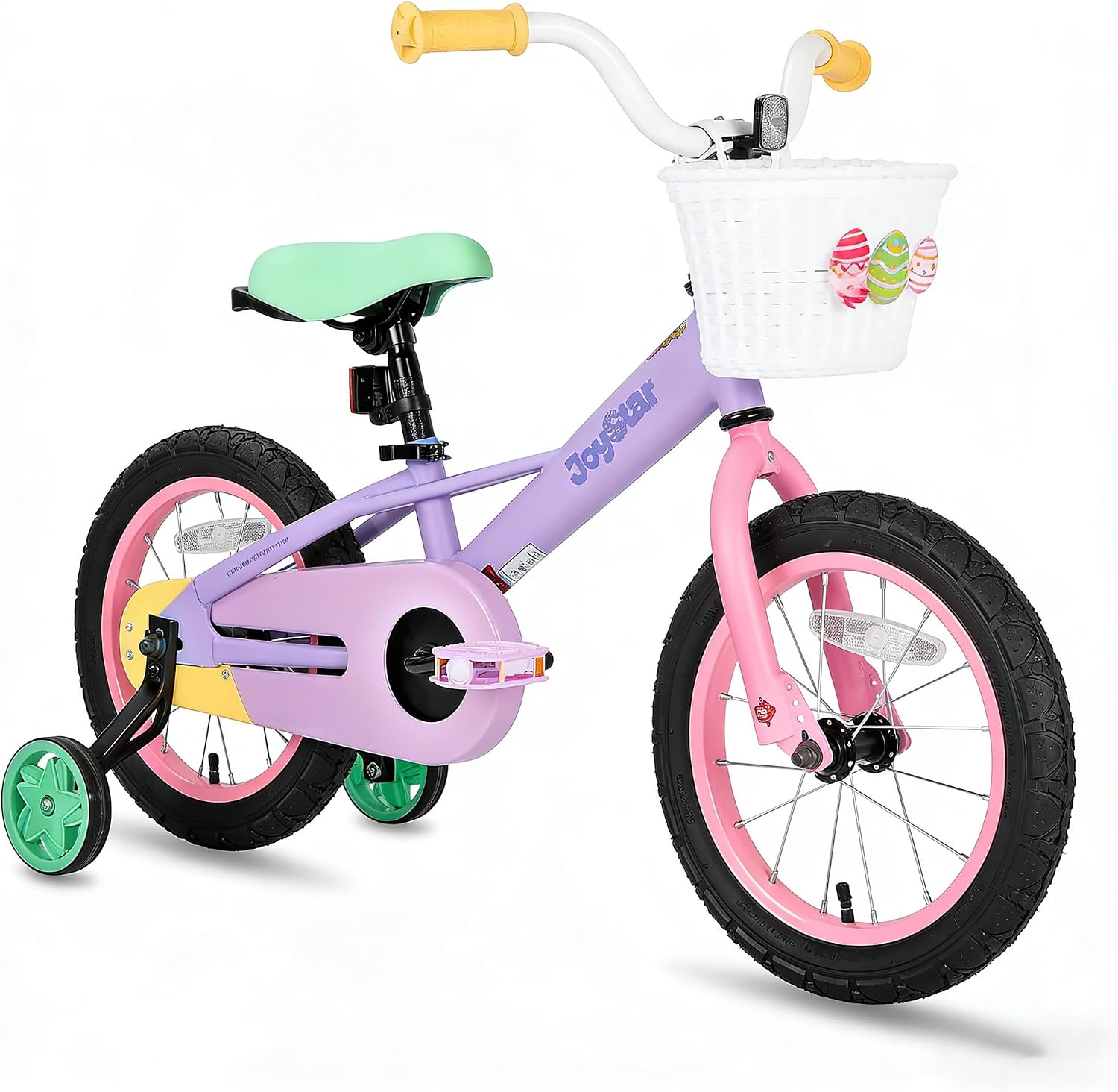 JOYSTAR 12 14 16 Inch Kids Bike for 2-7 Years Girls 33-53 Inch Tall, Toddler Girls Bike with Training Wheels, Rainbow Bikes, Children Bicycle, Macaroon