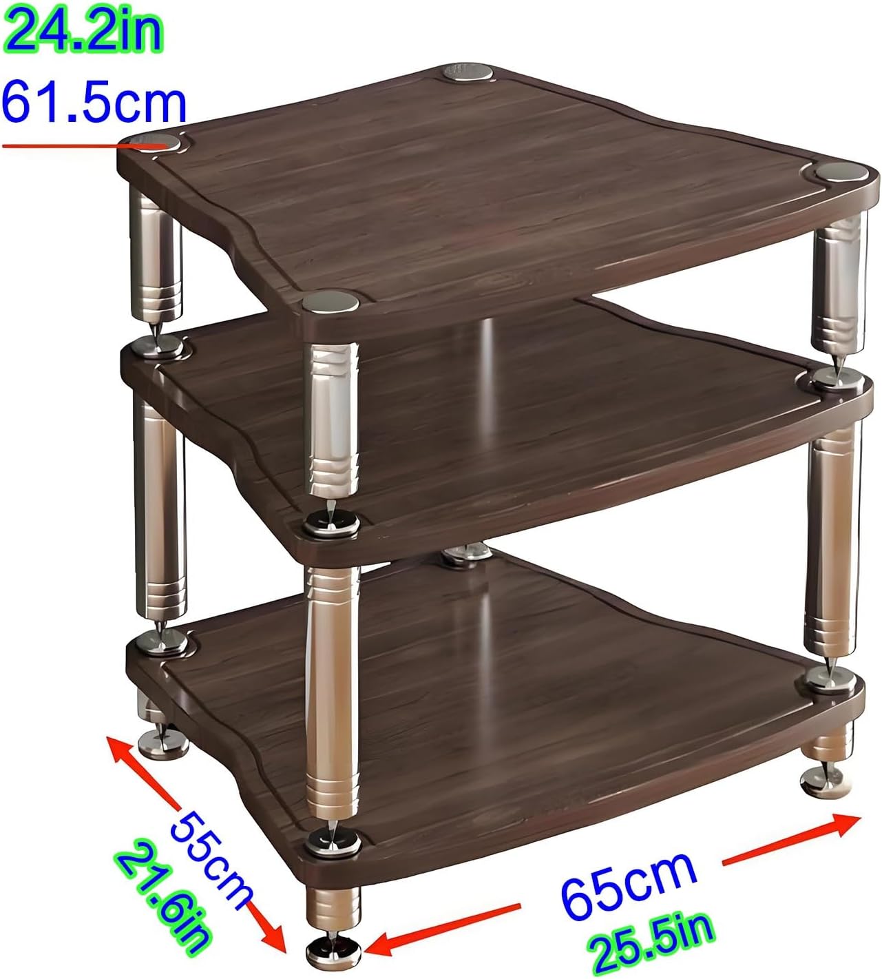 Modern AV Cabinet Audio Rack - Light Walnut, 65x 15 Media Storage Tower for Audio & Video Equipment, Stylish Stereo Stand, Home Entertainment Furniture