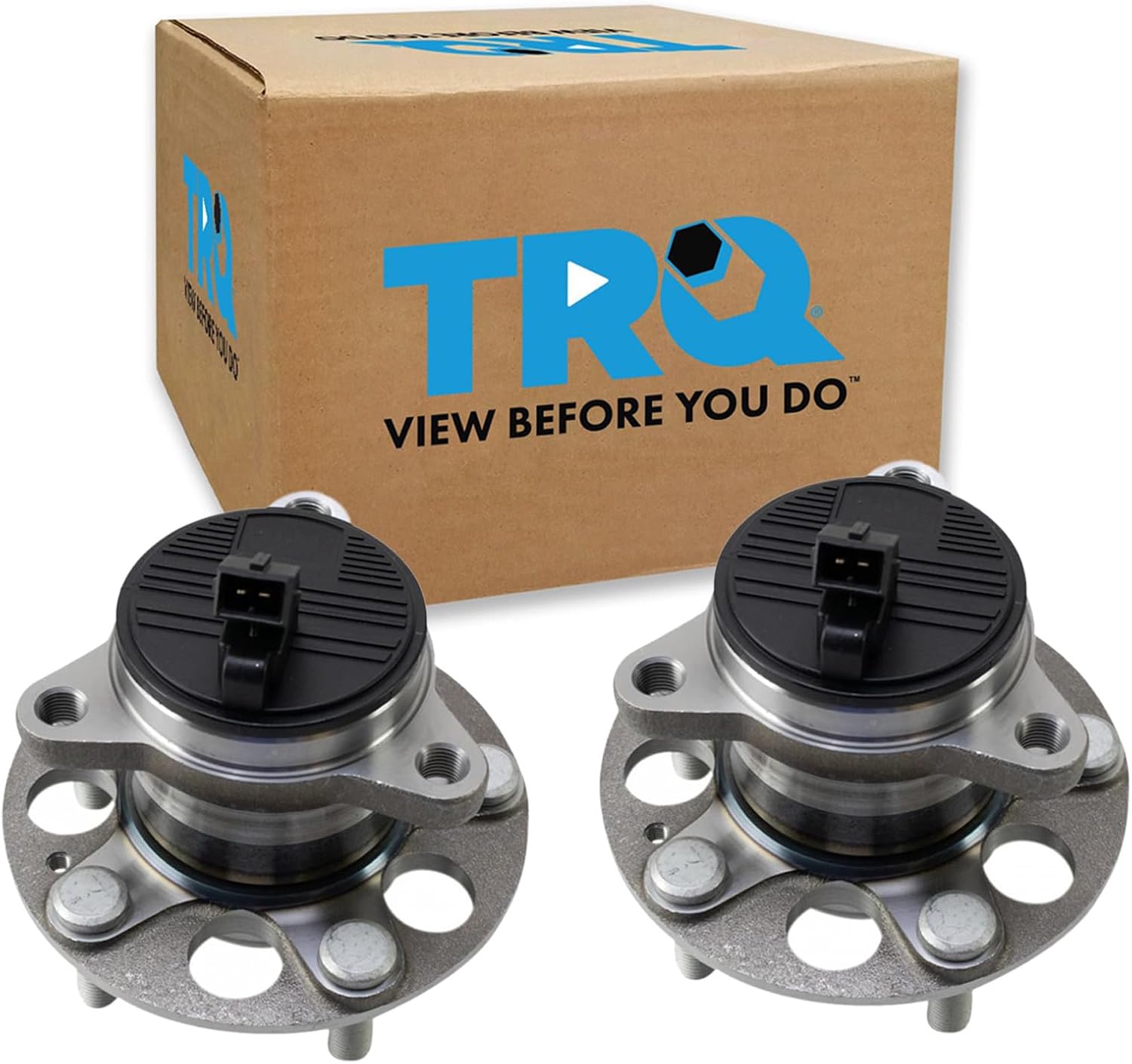 TRQ Rear Left and Right Wheel Bearing and Hub Assembly Set 2 Piece Compatible with 2020 Hyundai Elantra Sport 18-19 Ioniq Plug-in Hybrid 22 Ioniq 17-21 Kia NIRO