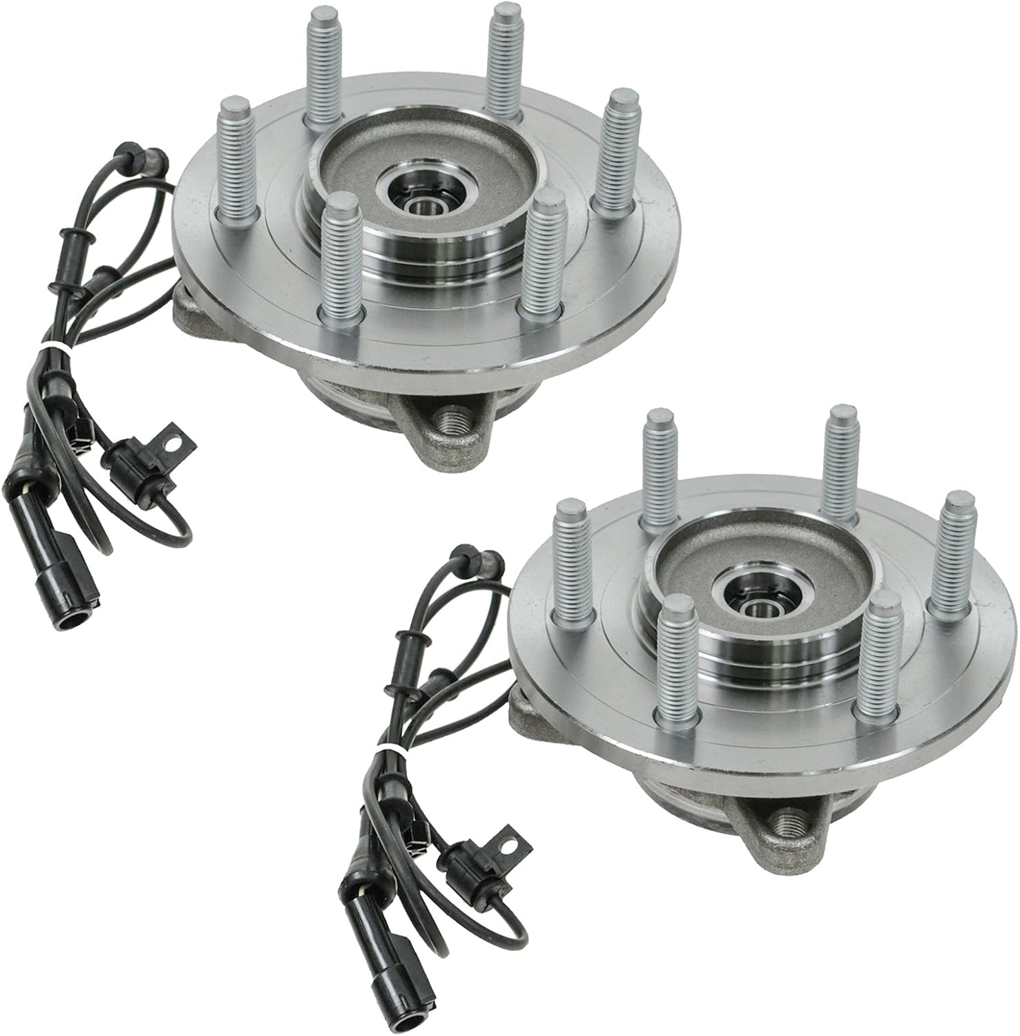 TRQ 2 Piece Front Wheel Bearing & Hub Assembly Set 4WD Compatible with 2000-2006 Ford Expedition Lincoln Navigator