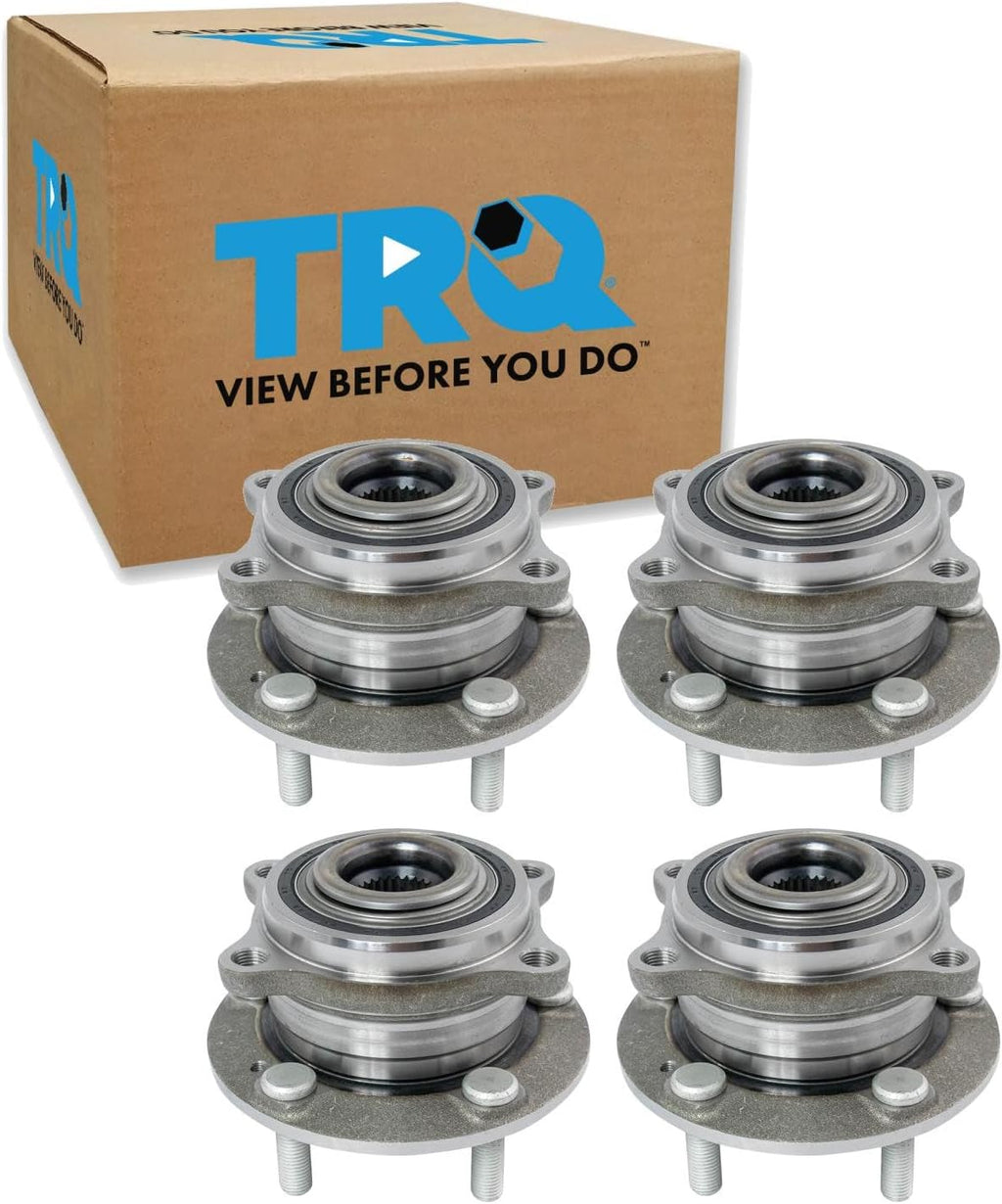 TRQ 2 Piece Wheel Bearing & Hub Assembly Set Compatible with 2007-2014 Hyundai Santa Fe 2013-2014 Santa Fe Sport 2007-2012 Veracruz 2011-2015 Kia Sorento