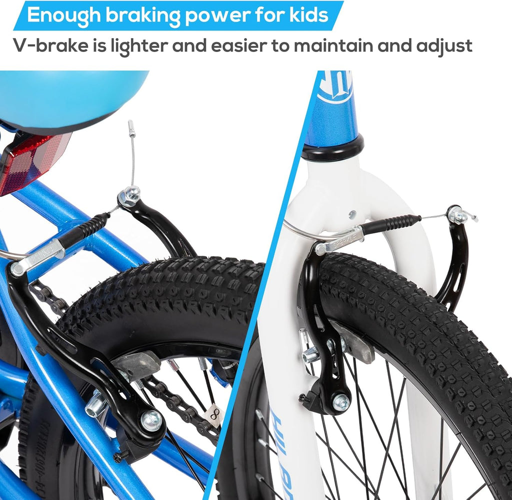 Hiland 20 24 Inch Mountain Bike for Kids Age 5 + Year Old, Front Suspension Fork Kids' Bicycles for Boys Girls Multiple Colors