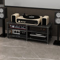 4-Media Stand White Entertainment Center Stylish Stereo Rack for Tv & Audio Equipment Spacious Storage Cabinet 120X45X73.5 Cm Perfect for Home Theater-Black-120x45x52cm