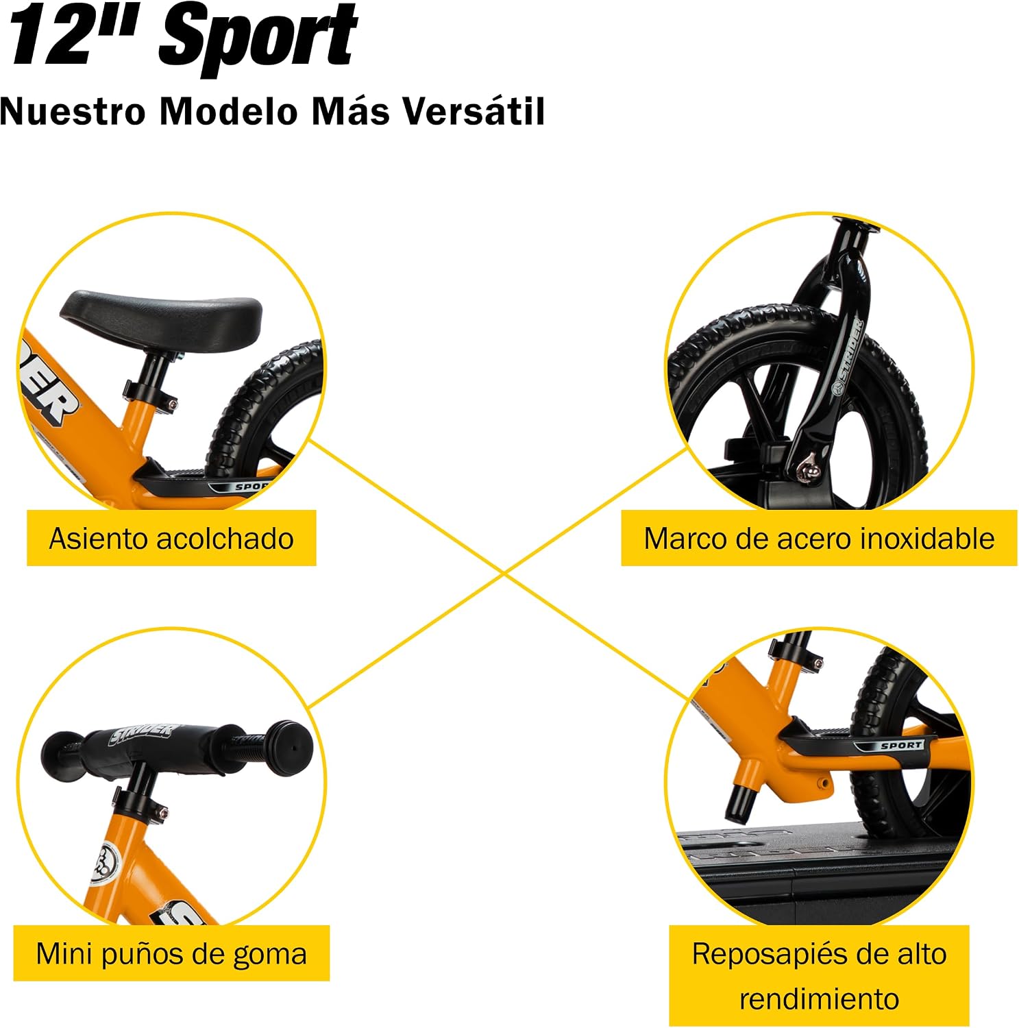 Strider Sport 2-in-1 Rocking Bike - Helps Teach Baby How to Ride a Balance Bicycle - for Kids 6 Months to 4 Years - Easy Assembly & Adjustments